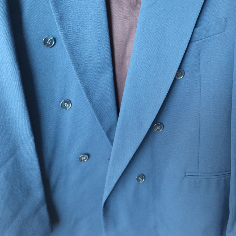 Zeidler Electric Blue Suit Jacket Size 44 Long - Picture 5 of 10